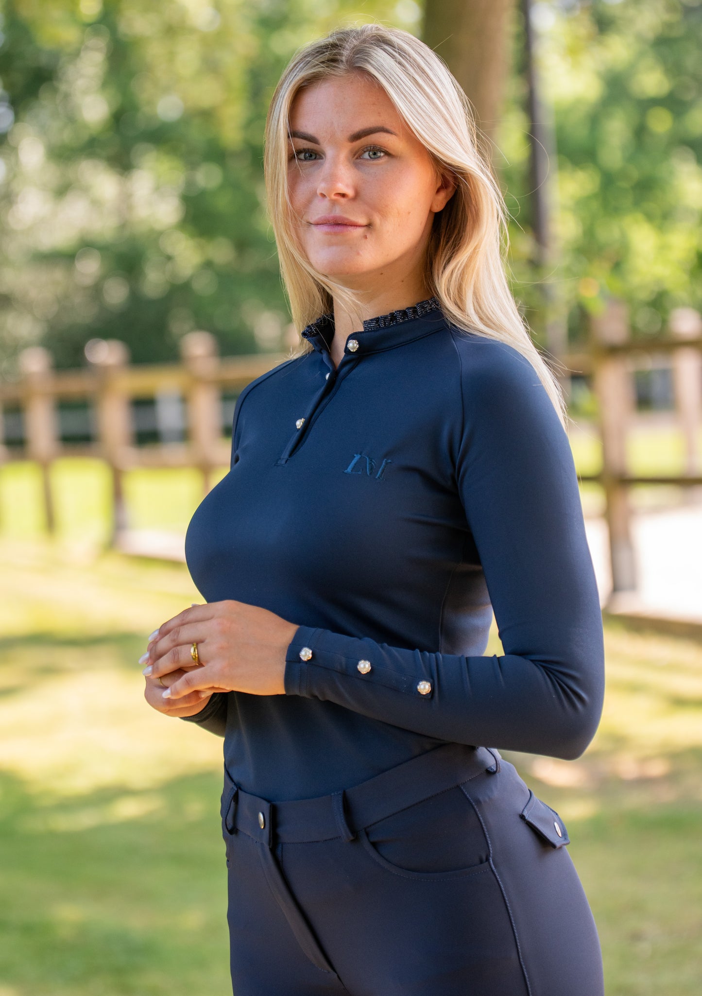 Long Sleeve Pearls in Blue